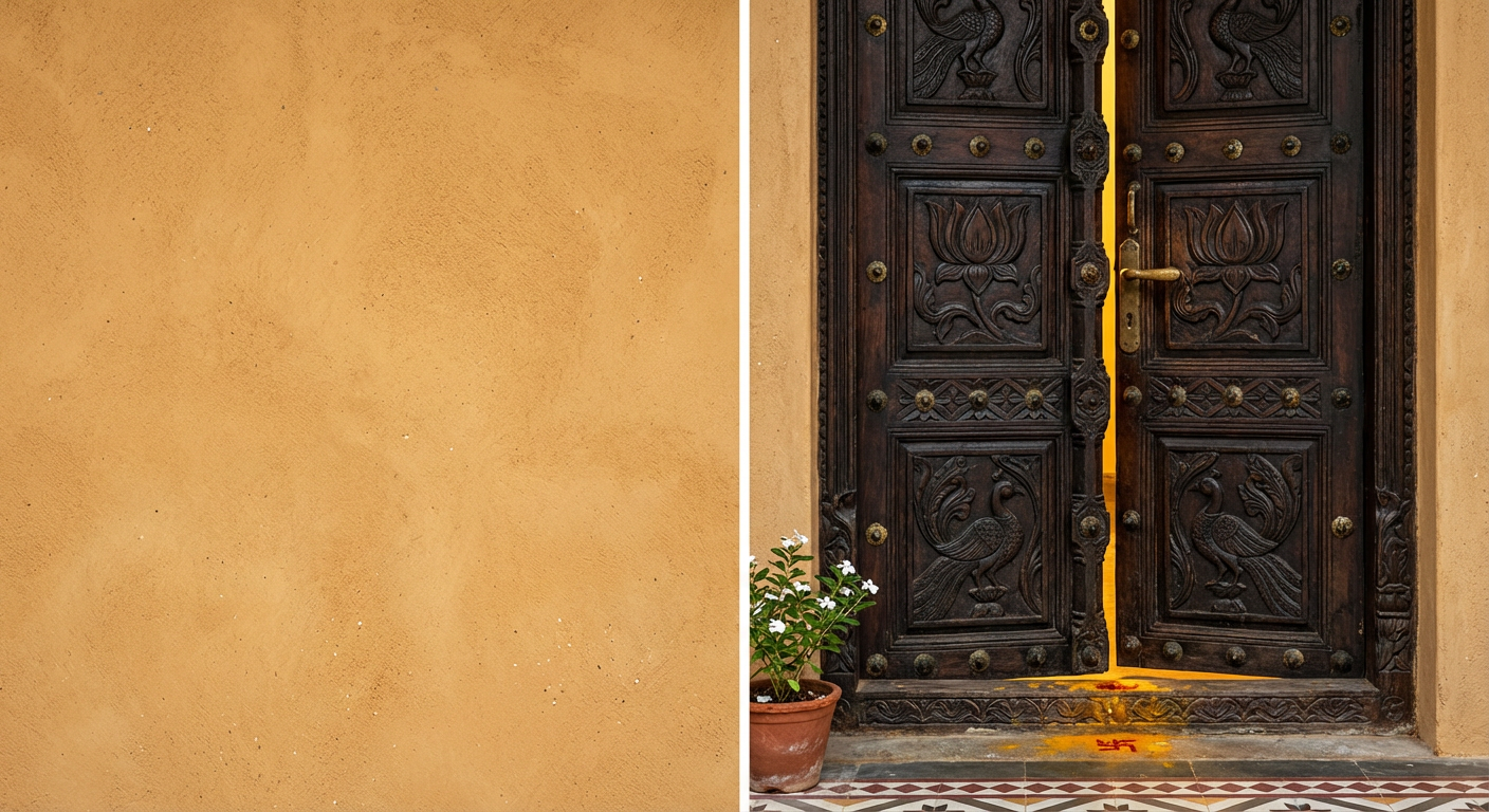 An ancient wooden door